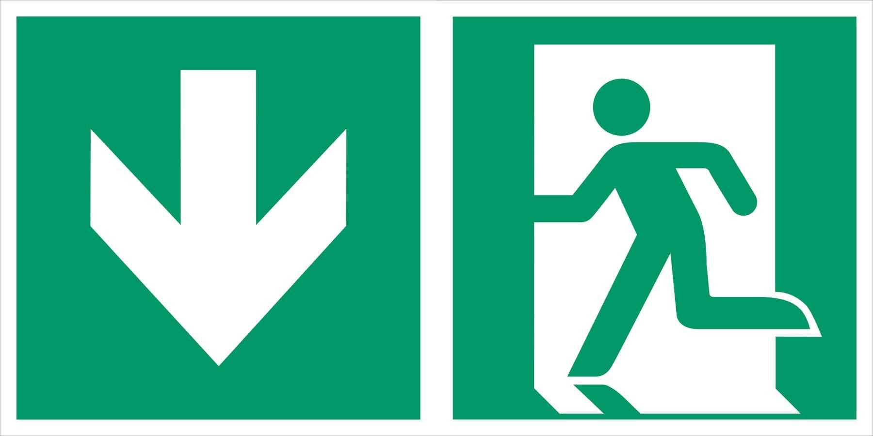 Kombischild Notausgang nach ASR A1.3