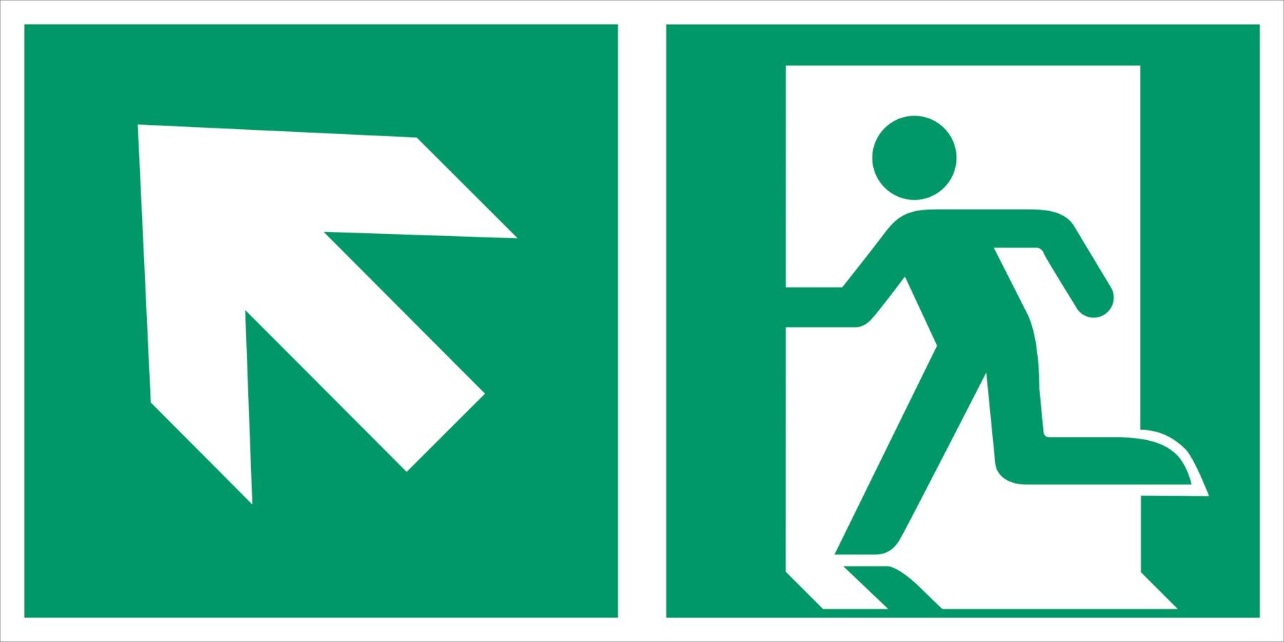 Notausgang links aufwärts