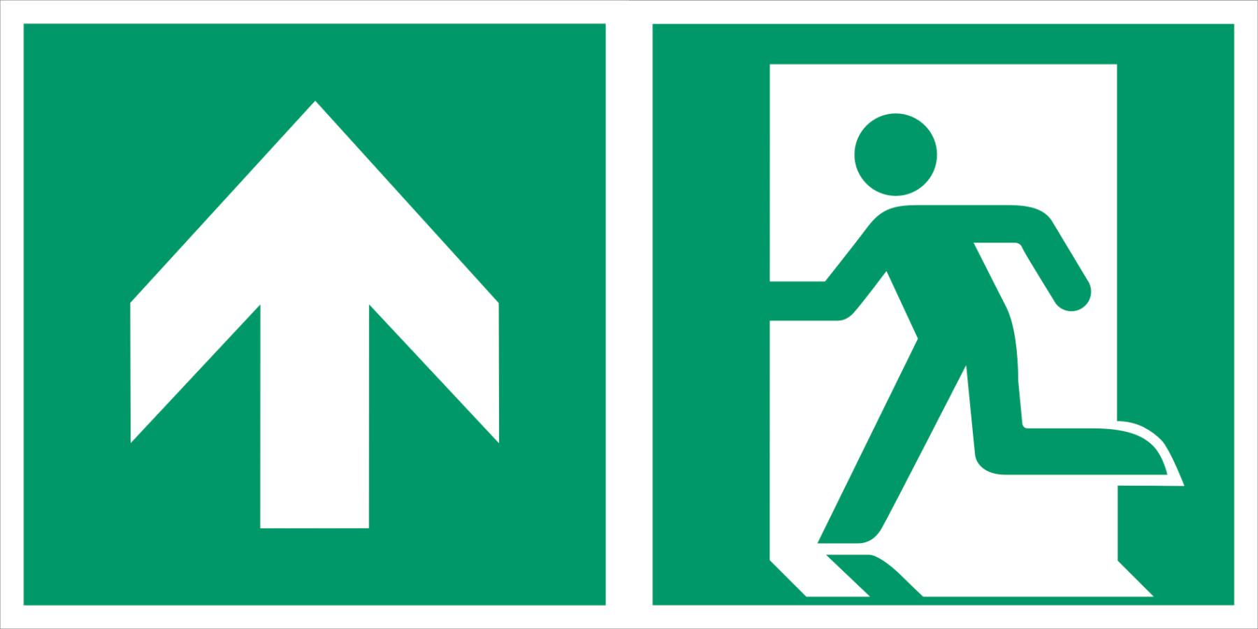Kombischild Notausgang nach ASR 1.3