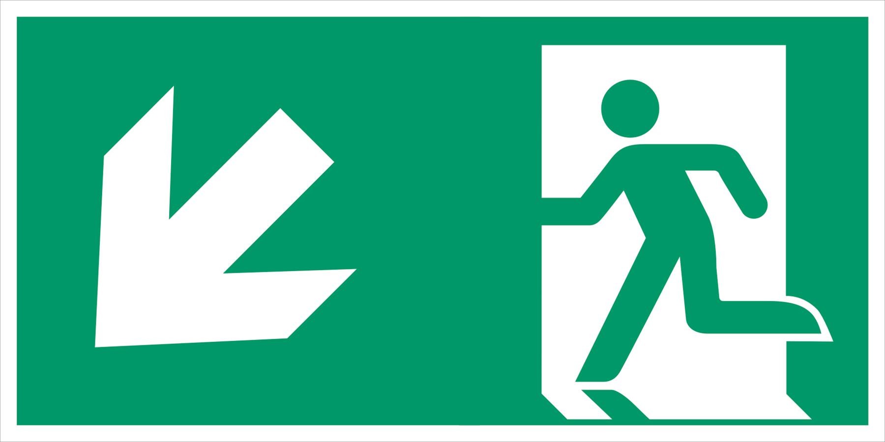 Kombischild Rettungsweg ohne Lichtkante nach ASR A1.3 Kombischild Rettungsweg ohne Lichtkante nach ASR A1.3