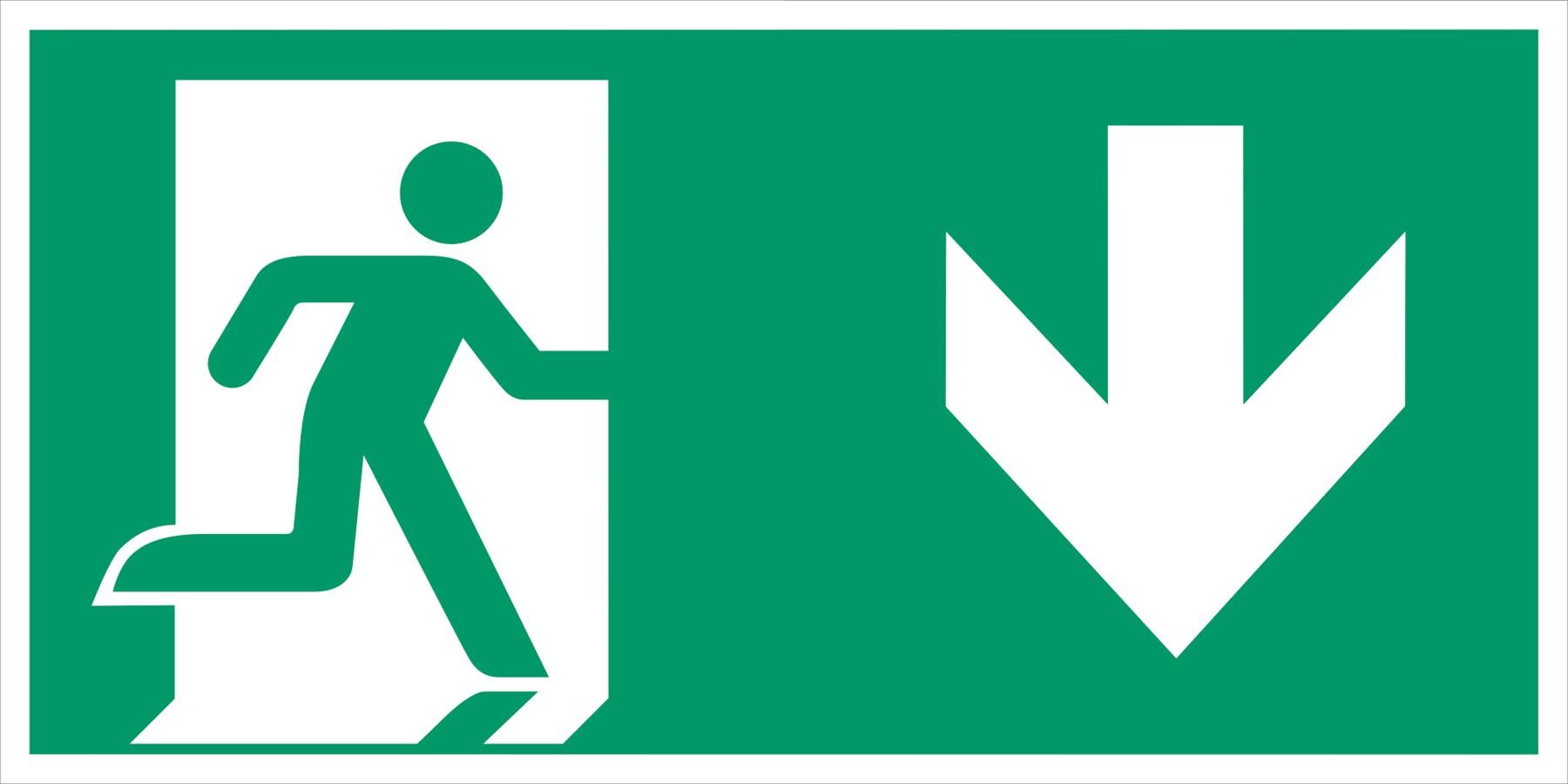 Kombischild Notausgang ohne Lichtkante nach ASR A1.3 Kombischild Notausgang ohne Lichtkante nach ASR A1.3