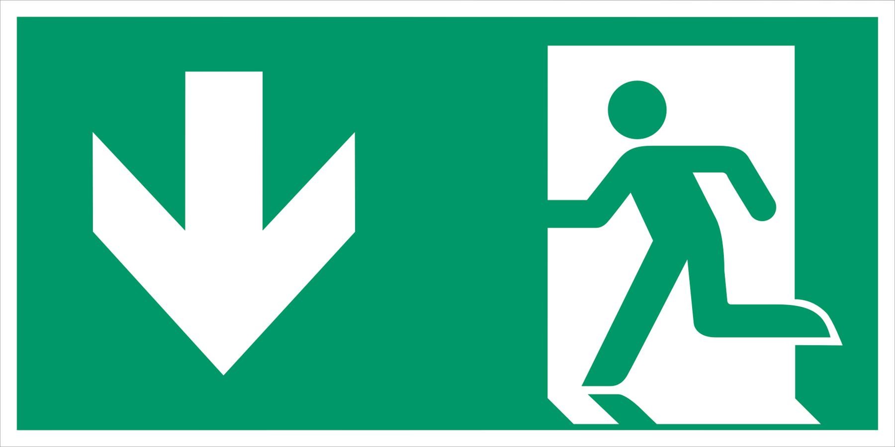 Kombischild ohne Lichtkante Notausgang links nach ASR A1.3 Kombischild ohne Lichtkante Notausgang links nach ASR A1.3