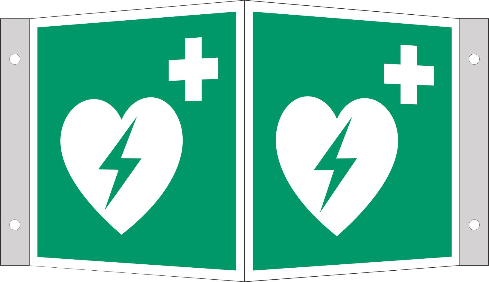 Fahnen,- Winkelschild Automatischer ext. Defibrilator