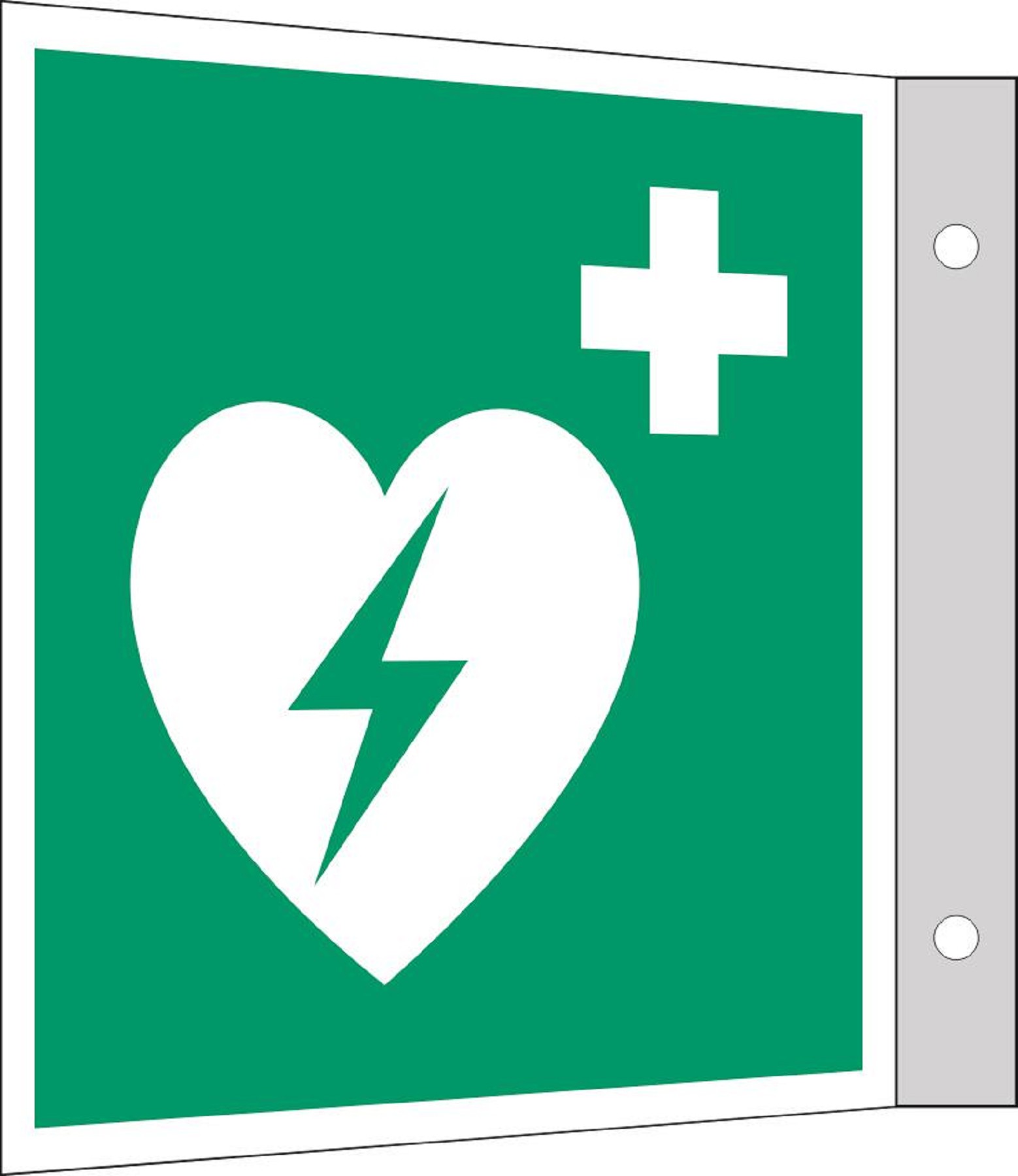 Fahnenschild Defibrillator nach ASR A1.3 Fahnenschild Defibrillator nach ASR A1.3