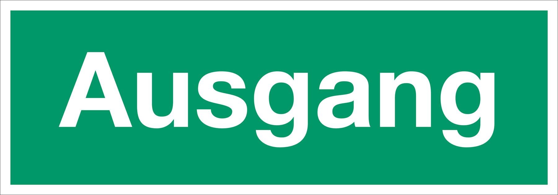 Zusatzschild nach BGV A8 Ausgang
