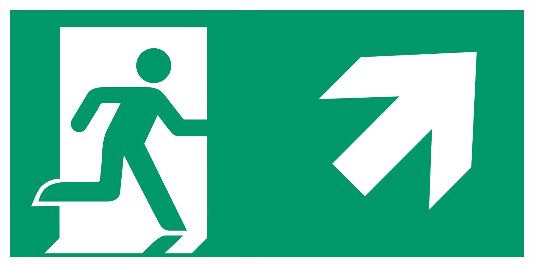 Kombischild Rettungsweg ohne Lichtkante nach ASR A1.3 Kombischild Rettungsweg ohne Lichtkante nach ASR A1.3
