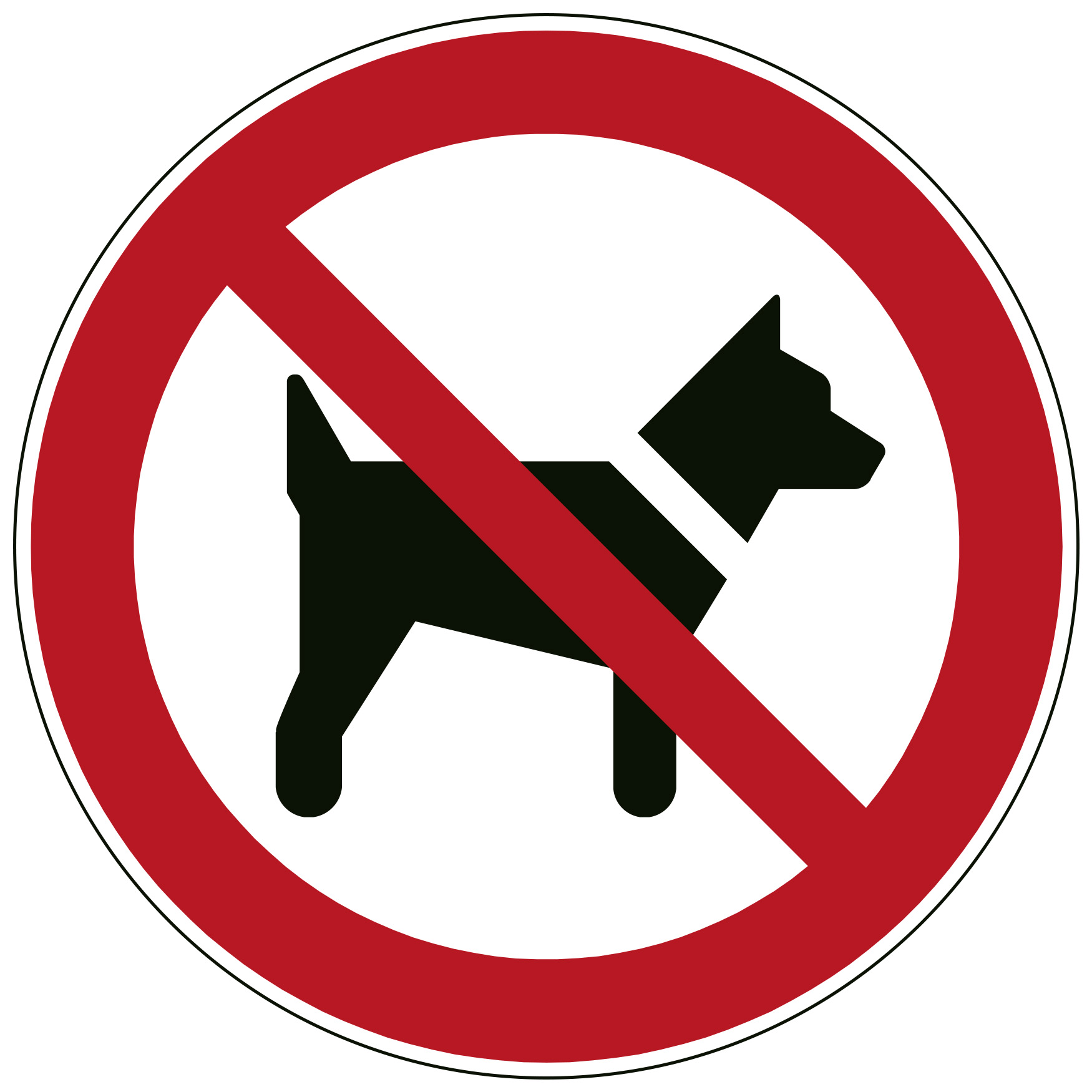 Mitführen von Hunden verboten