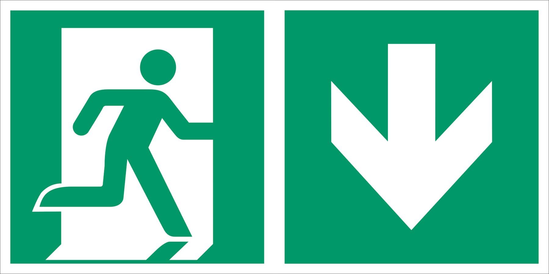 Kombischild Notausgang nach ASR 1.3
