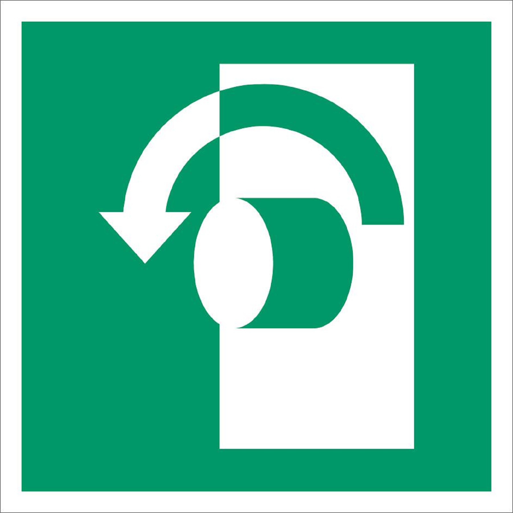 Öffnung durch Linksdrehung ISO 7010