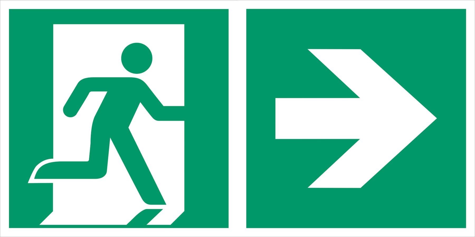 Kombischild Rettungsweg nach ASR A1.3