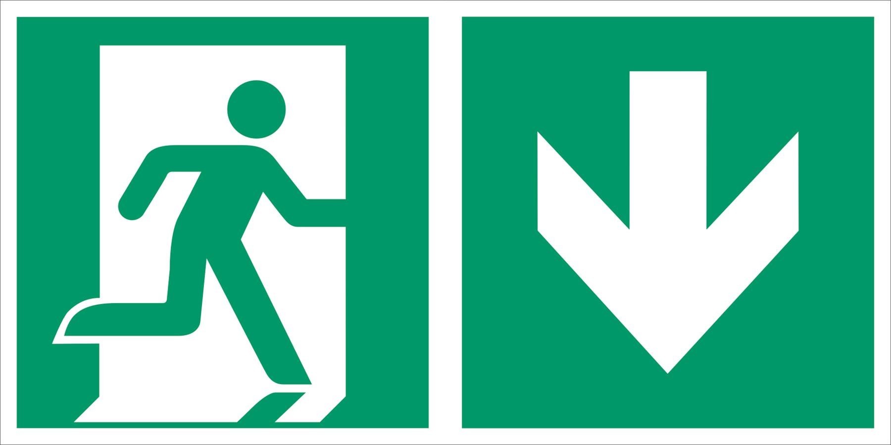 Kombischild Notausgang nach ASR 1.3