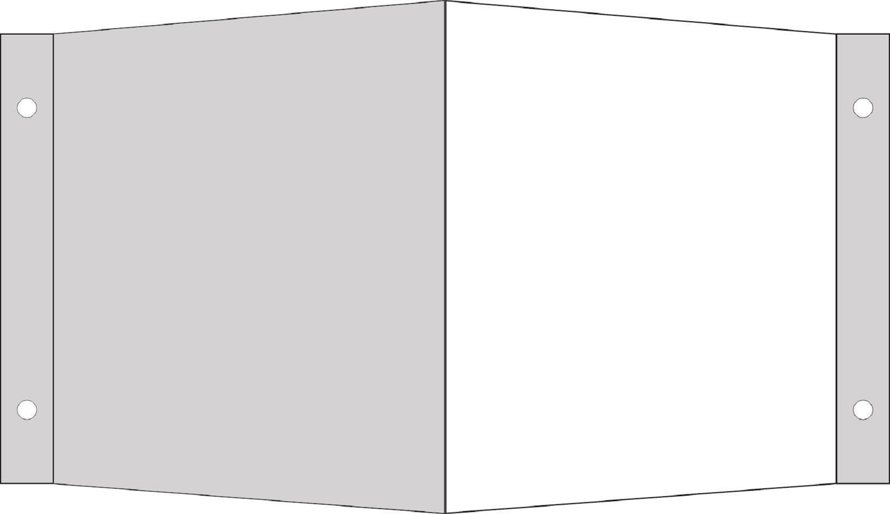 Winkelschild Quadrat blanko nachleuchtend – Aluminium-Leerschild zur Wandmontage