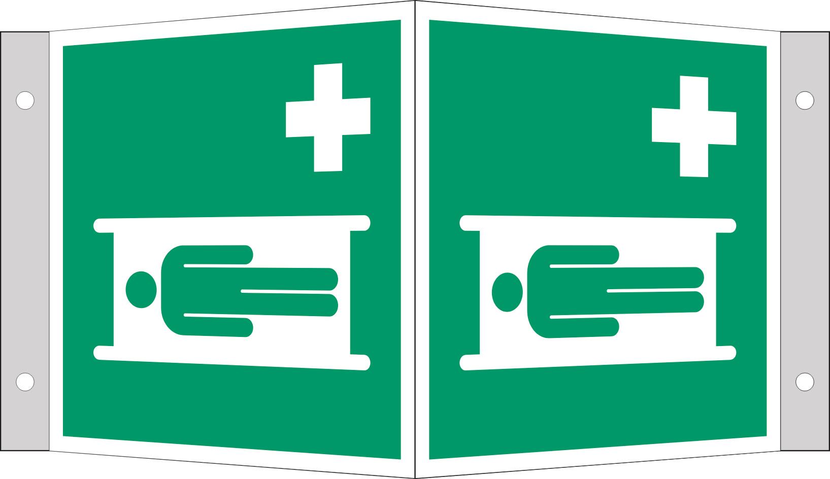 Fahnen,- Winkelschild Krankentrage