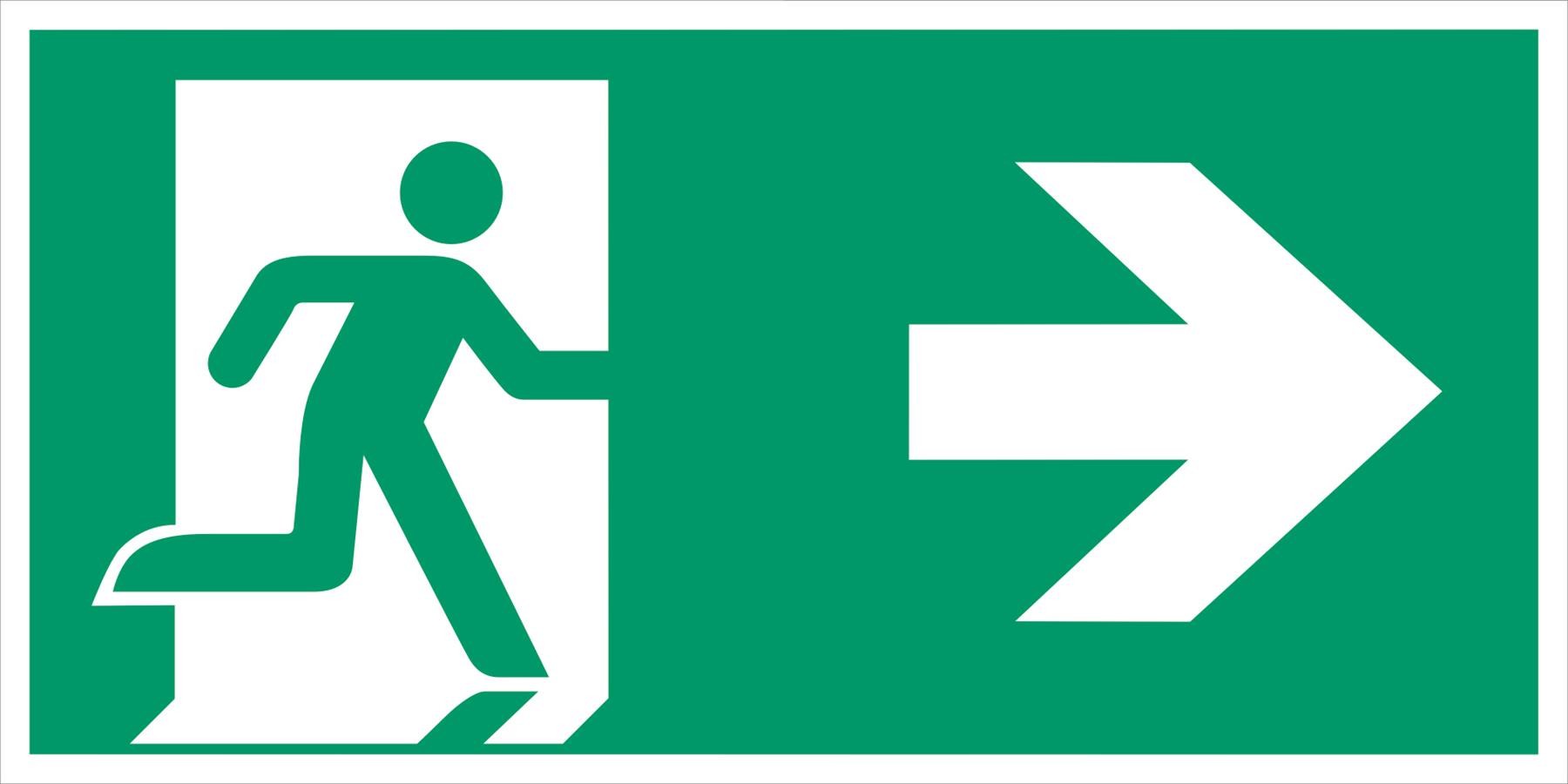Kombischild Rettungsweg ohne Lichtkante nach ASR A1.3 Kombischild Rettungsweg ohne Lichtkante nach ASR A1.3