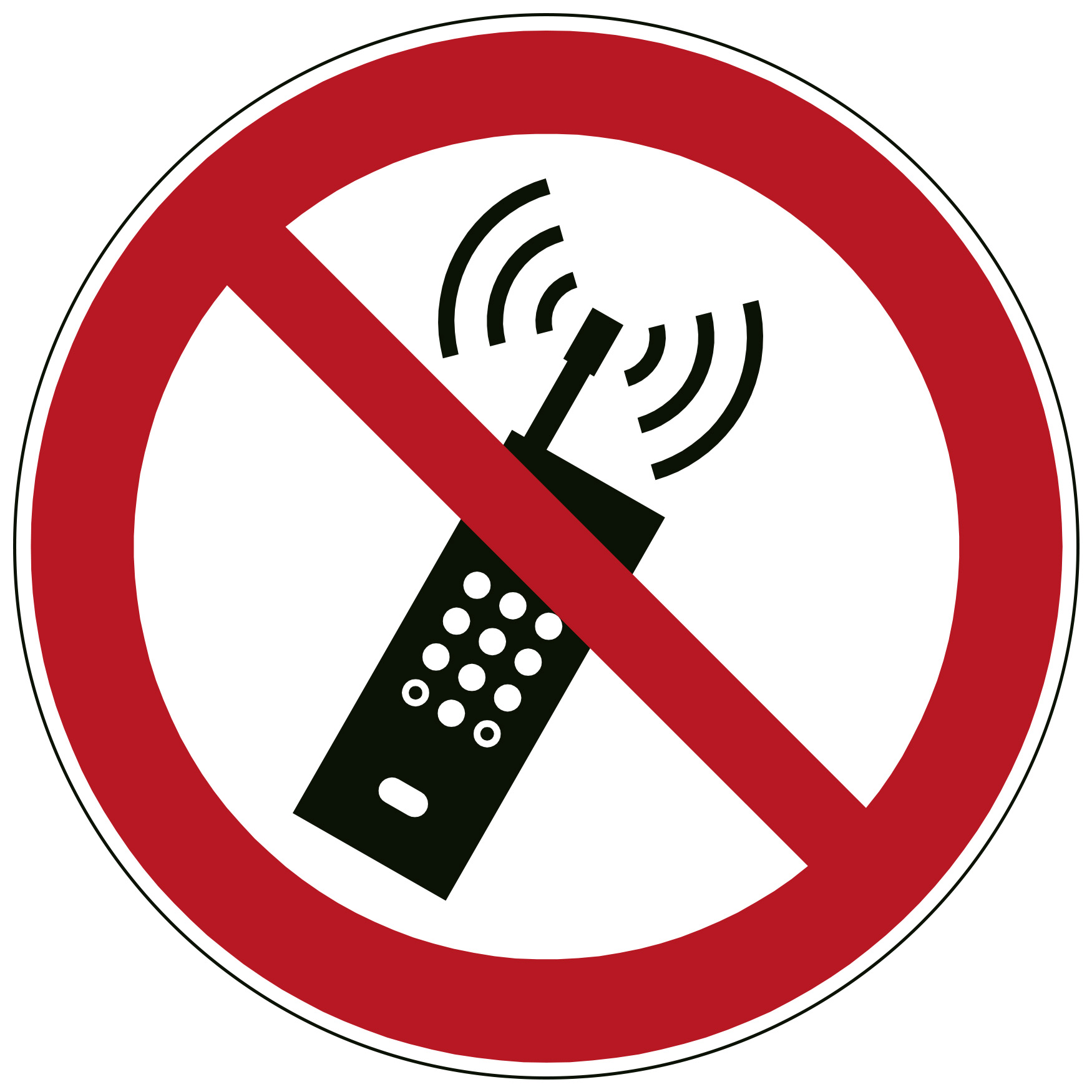 Eingeschaltete Mobiltelefone verboten