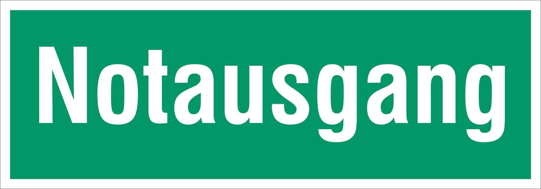 Zusatzschild nach BGV A8 Notausgang