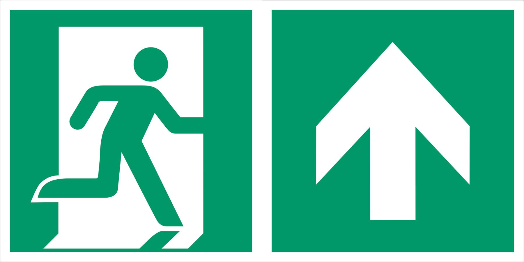 Notausgang rechts geradeaus