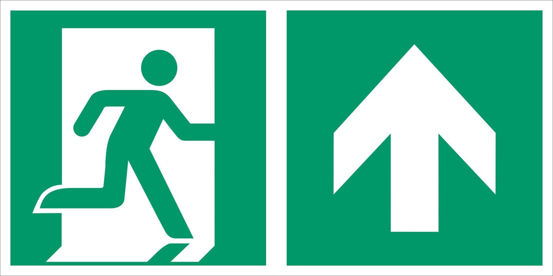 Kombischild Notausgang nach ASR 1.3
