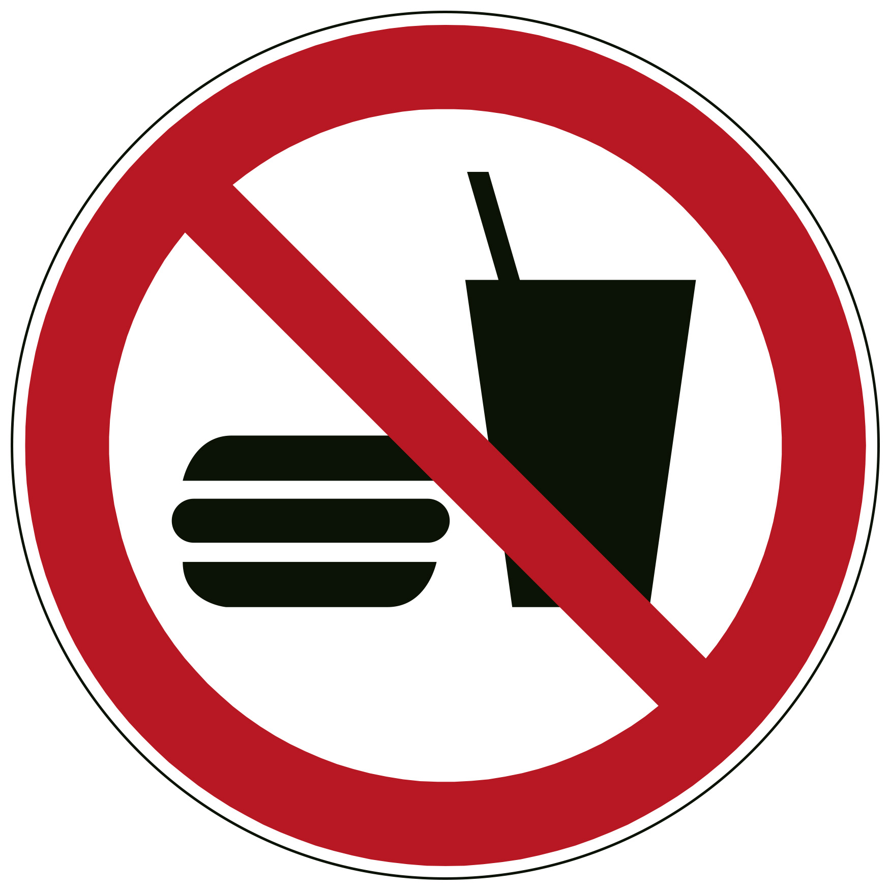 Essen und Trinken verboten