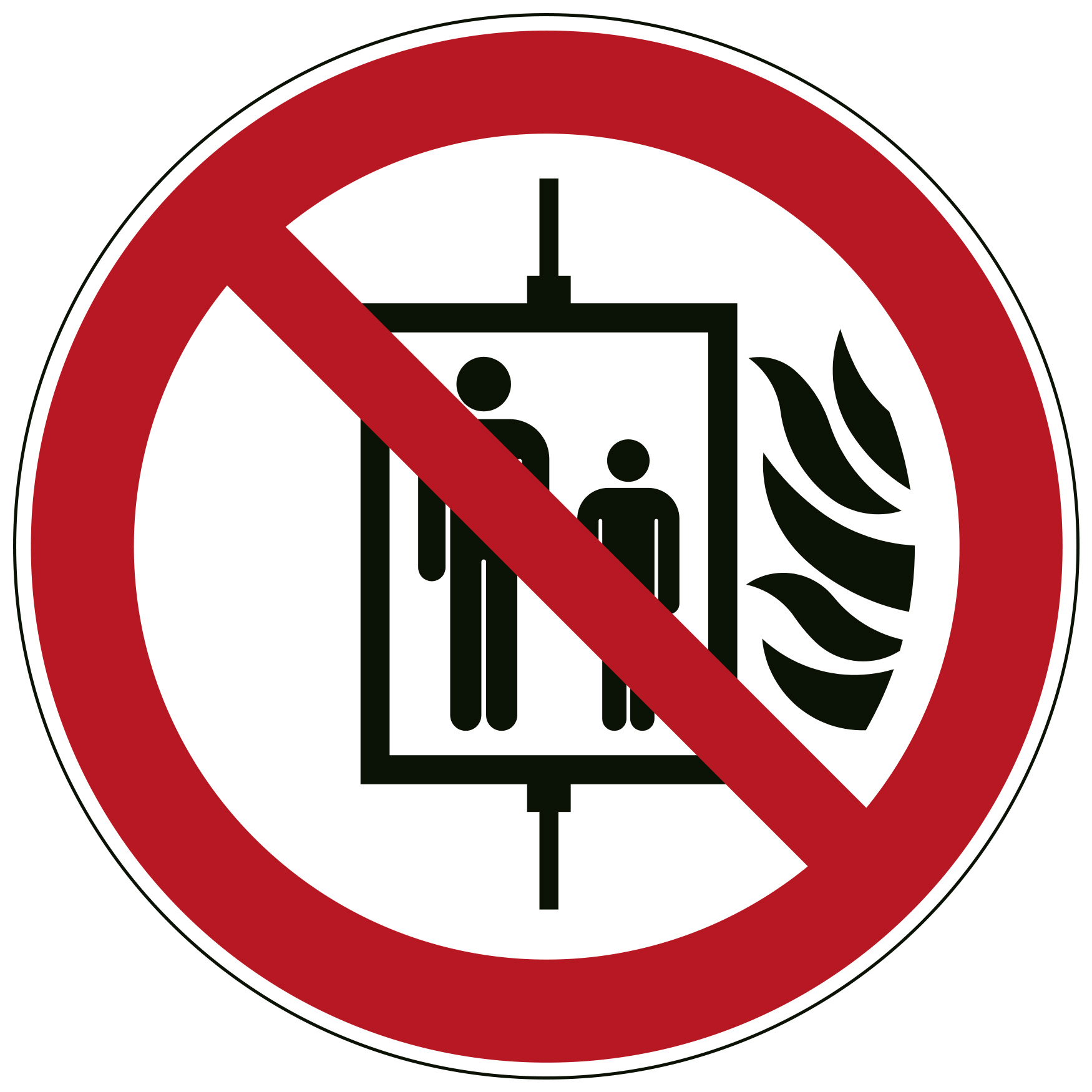 Aufzug im Brandfall nicht benutzen ⌀ 10 cm